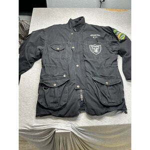 RARE‎ VTG NFL  Mirage First String Oakland Raiders Coat L